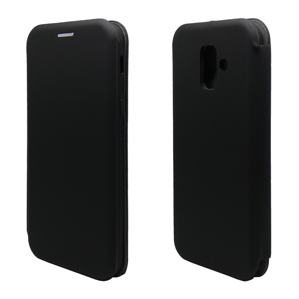 Funda Libro Soporte Magnética marca Vennus Negra para Samsung Galaxy A6 Plus (2018)