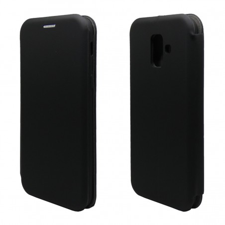 Funda Libro Soporte Magnética marca Vennus Negra para Samsung Galaxy A6 Plus (2018)
