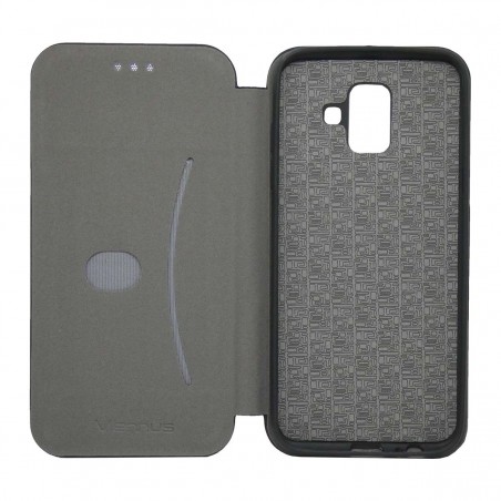 Funda Libro Soporte Magnética marca Vennus Negra para Samsung Galaxy A6 Plus (2018)