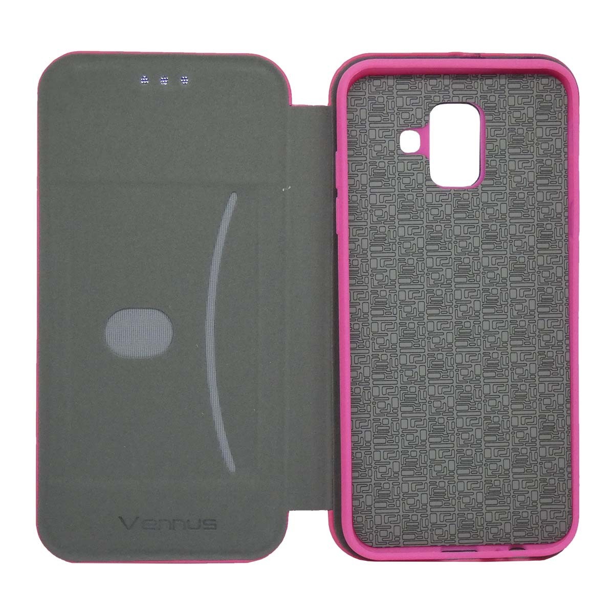 Funda Libro Soporte Magnética marca Vennus Rosa para Samsung Galaxy A6 Plus (2018)