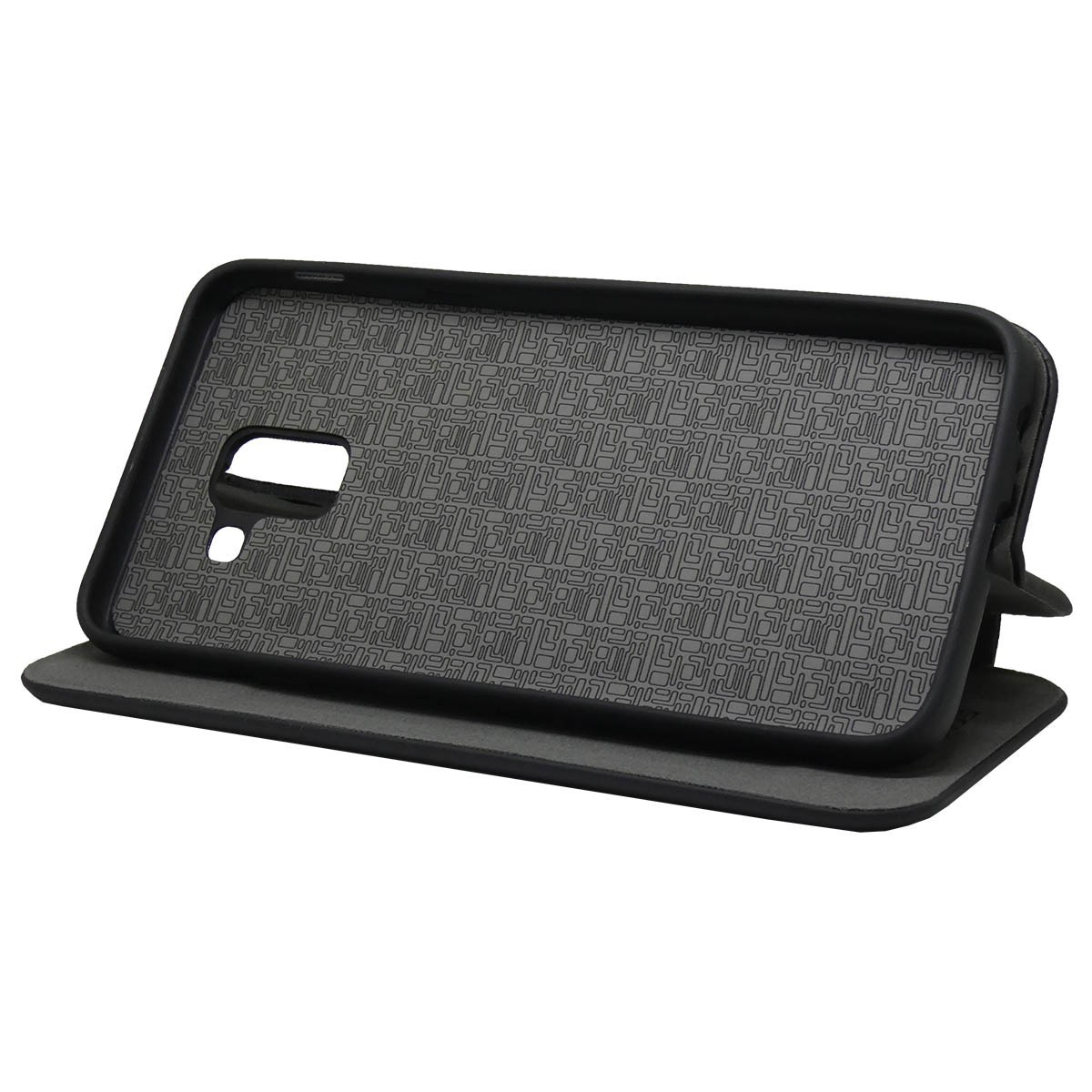 Funda Libro Soporte Magnética marca Vennus Negra para Samsung Galaxy J6+ Plus