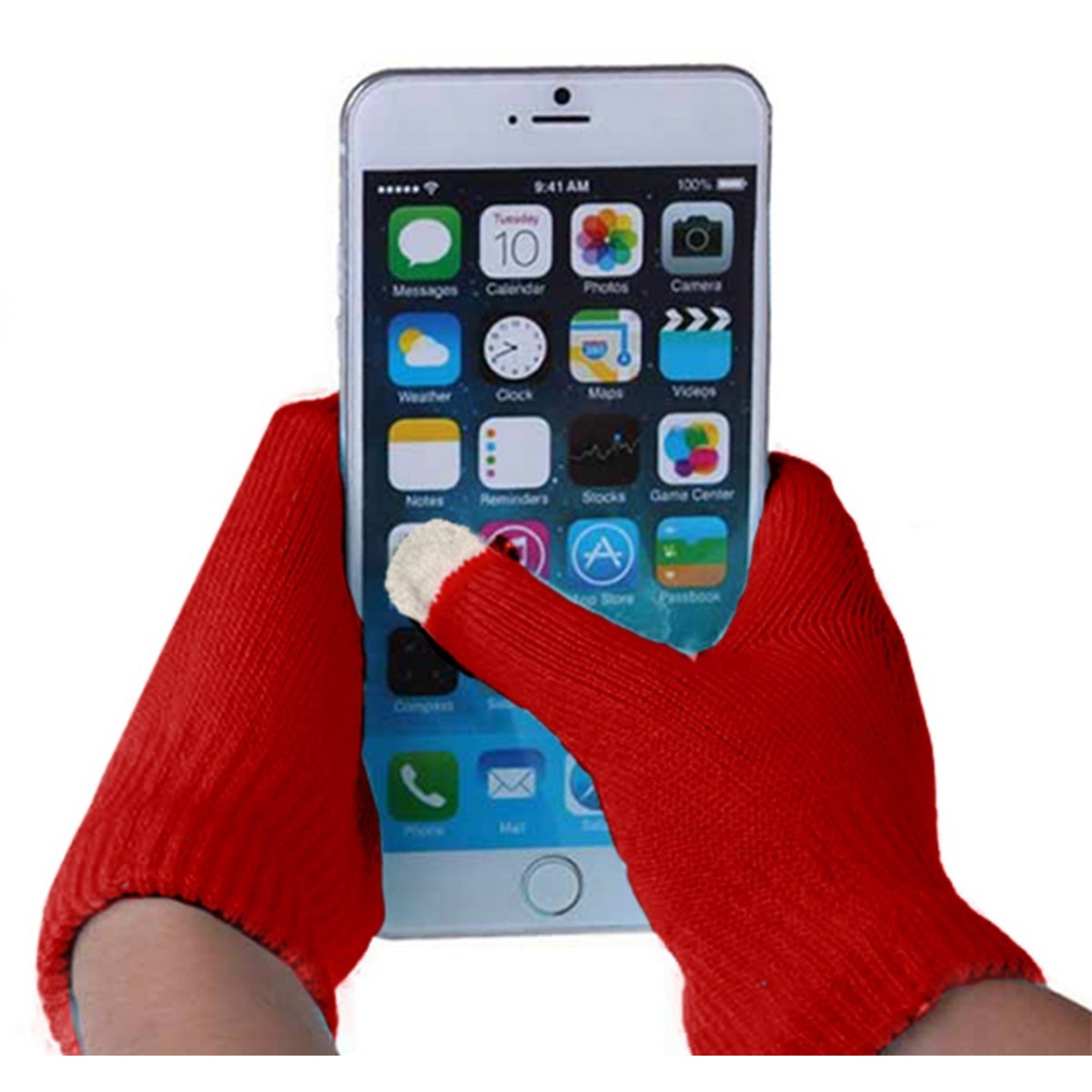 Guantes para Pantallas Táctiles Color Rojo Unisex