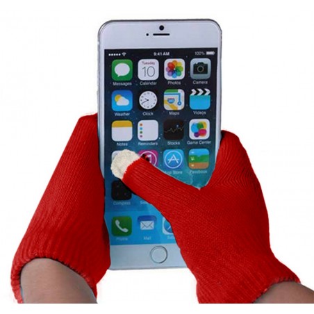 Guantes para Pantallas Táctiles Color Rojo Unisex