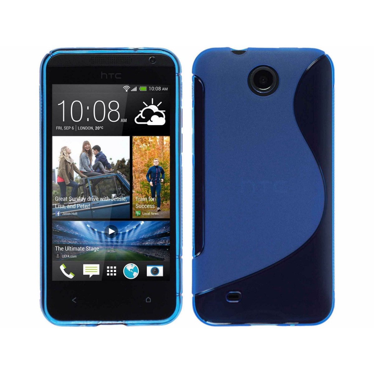 Funda Gel Tpu HTC Desire 300 S Line Color Azul