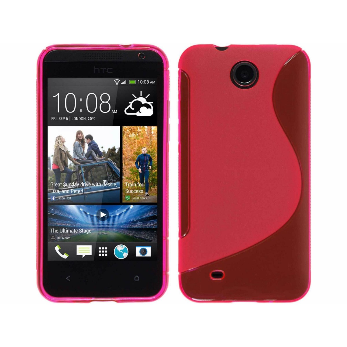 Funda Gel Tpu HTC Desire 300 S Line Color Rosa