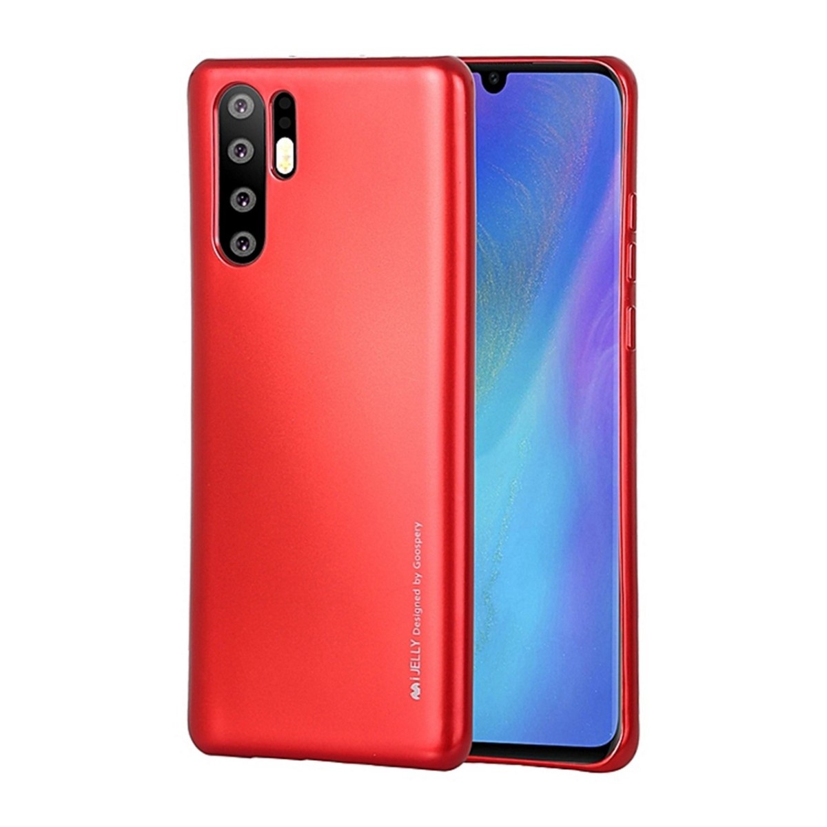 Funda Gel Tpu Mercury i-Jelly Metal para Huawei P30 Pro color Roja
