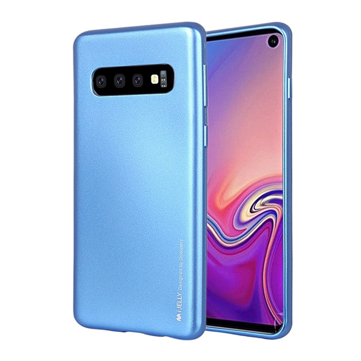 Funda Gel Tpu Mercury i-Jelly Metal para Samsung Galaxy S10 color Azul