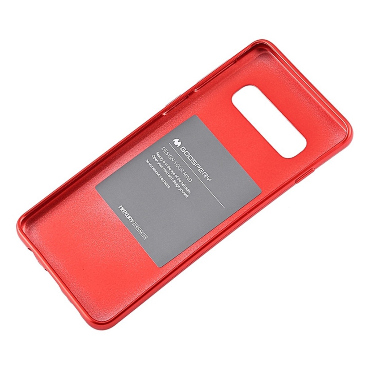 Funda Gel Tpu Mercury i-Jelly Metal para Samsung Galaxy S10 color Roja