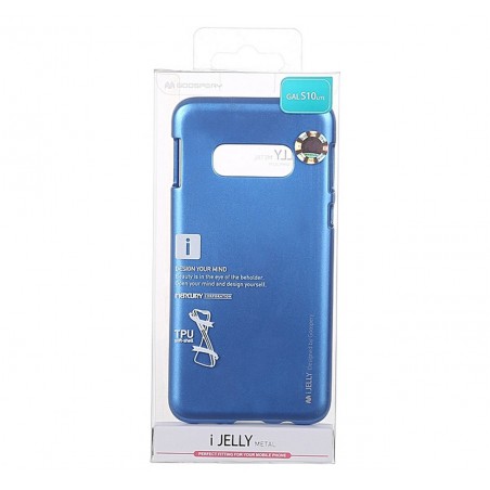 Funda Gel Tpu Mercury i-Jelly Metal para Samsung Galaxy S10 Plus color Azul