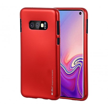Funda Gel Tpu Mercury i-Jelly Metal para Samsung Galaxy S10 Plus color Roja