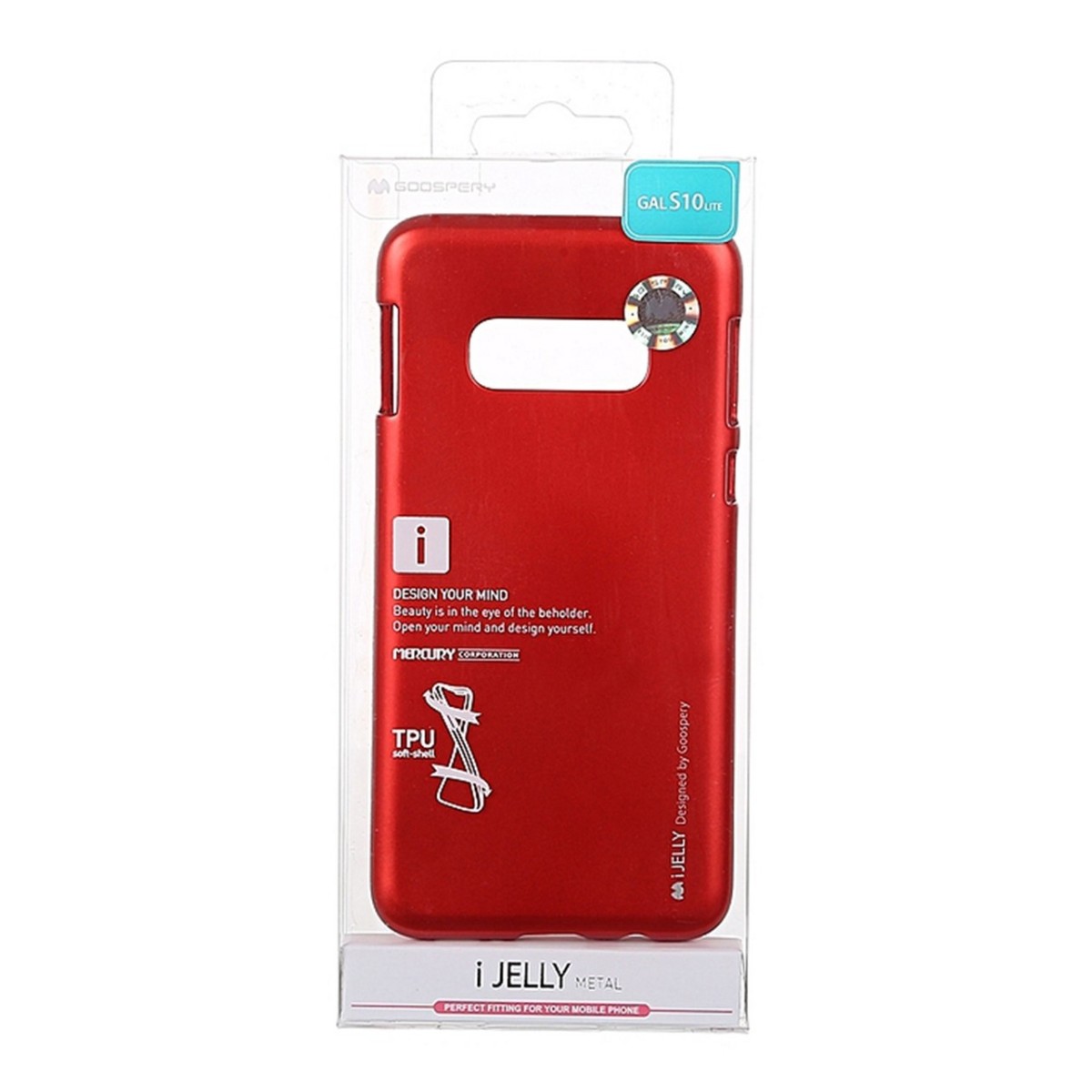Funda Gel Tpu Mercury i-Jelly Metal para Samsung Galaxy S10 Plus color Roja