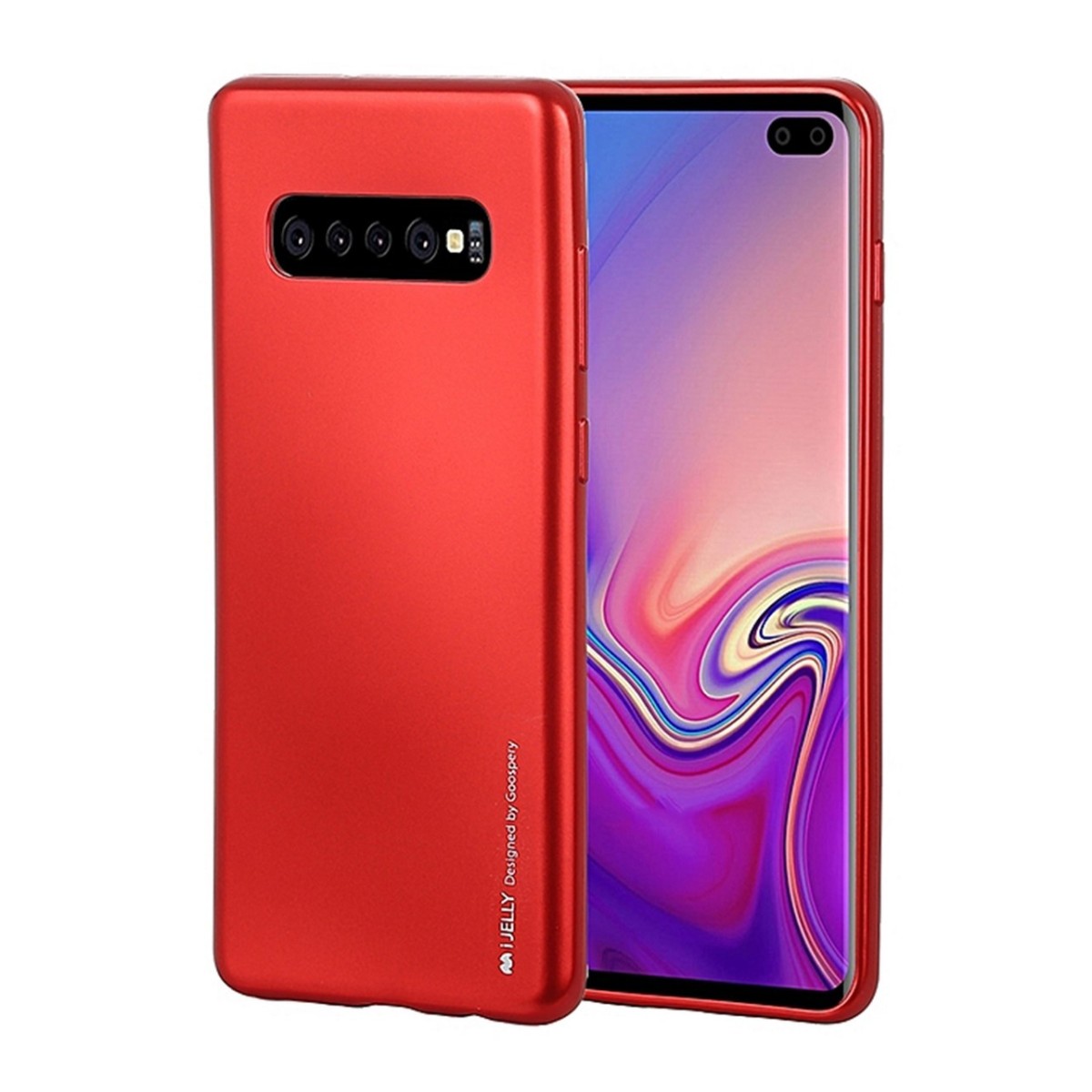 Funda Gel Tpu Mercury i-Jelly Metal para Samsung Galaxy S10e color Roja