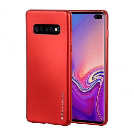 Funda Gel Tpu Mercury i-Jelly Metal para Samsung Galaxy S10e color Roja