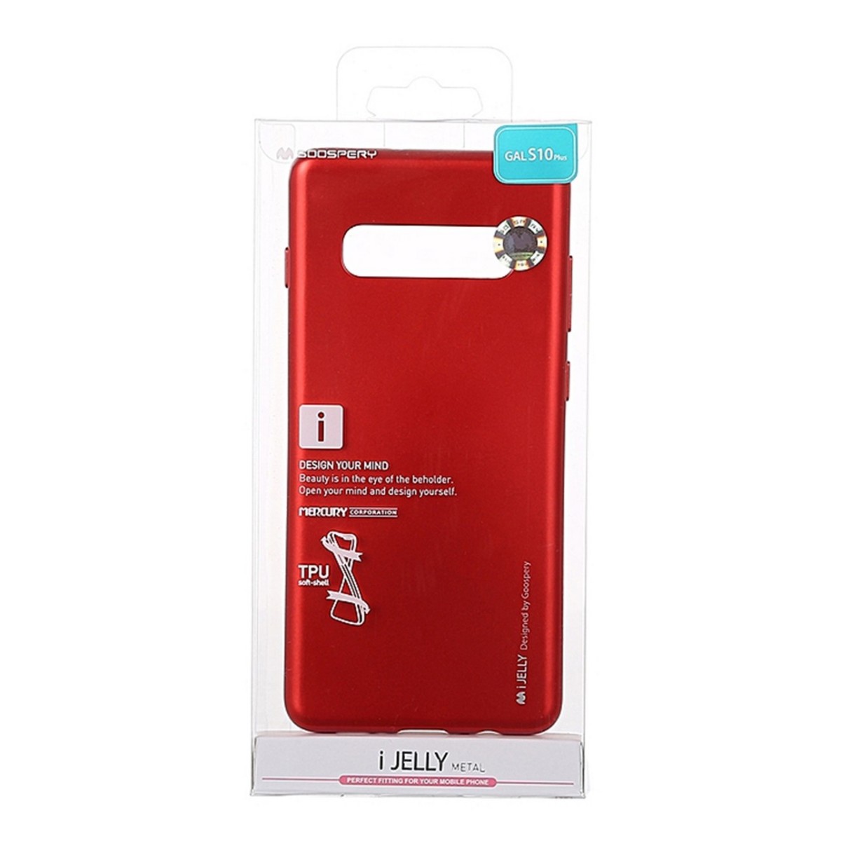 Funda Gel Tpu Mercury i-Jelly Metal para Samsung Galaxy S10e color Roja