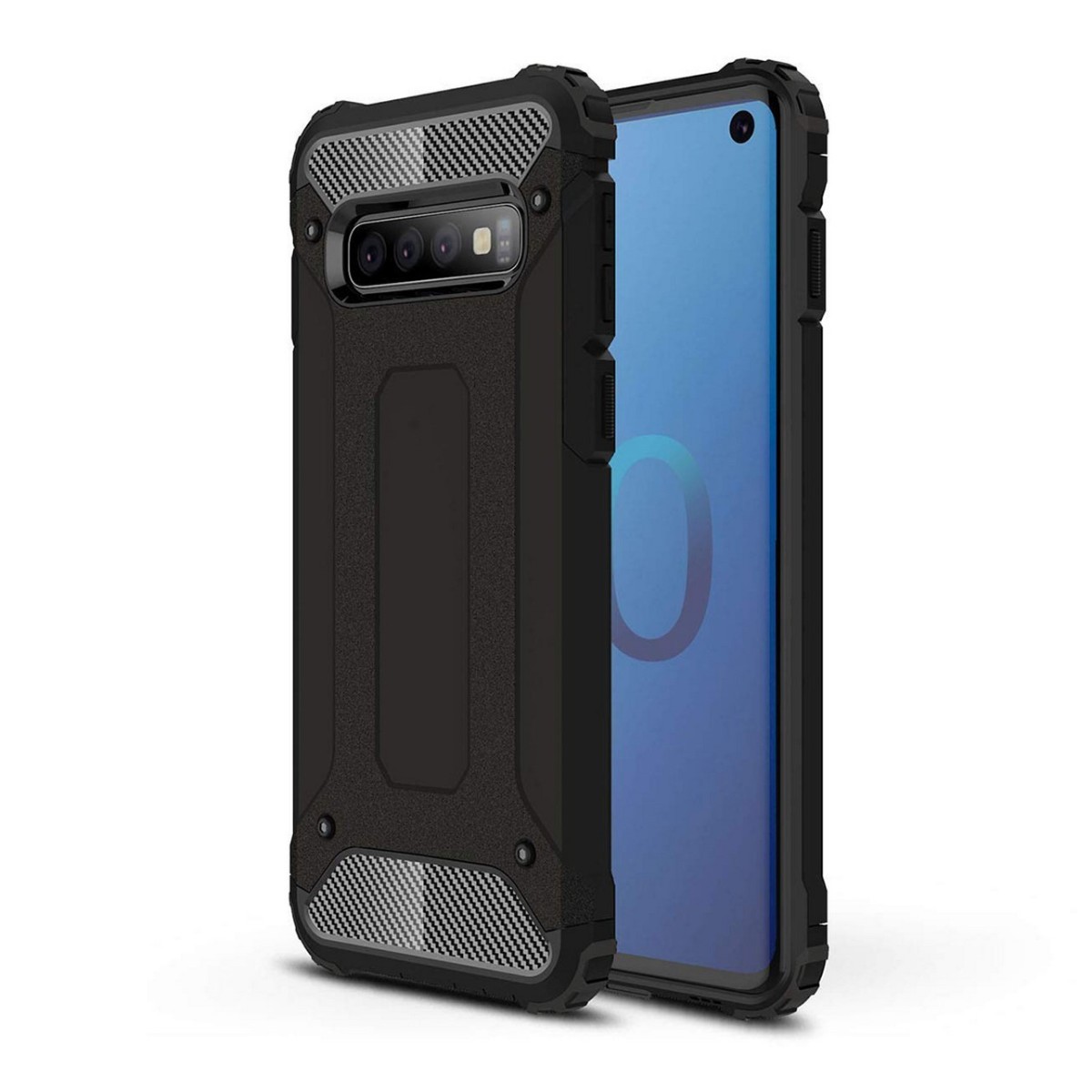 Funda Tipo Hybrid Tough Armor (Pc+Tpu) Negra para Samsung Galaxy S10