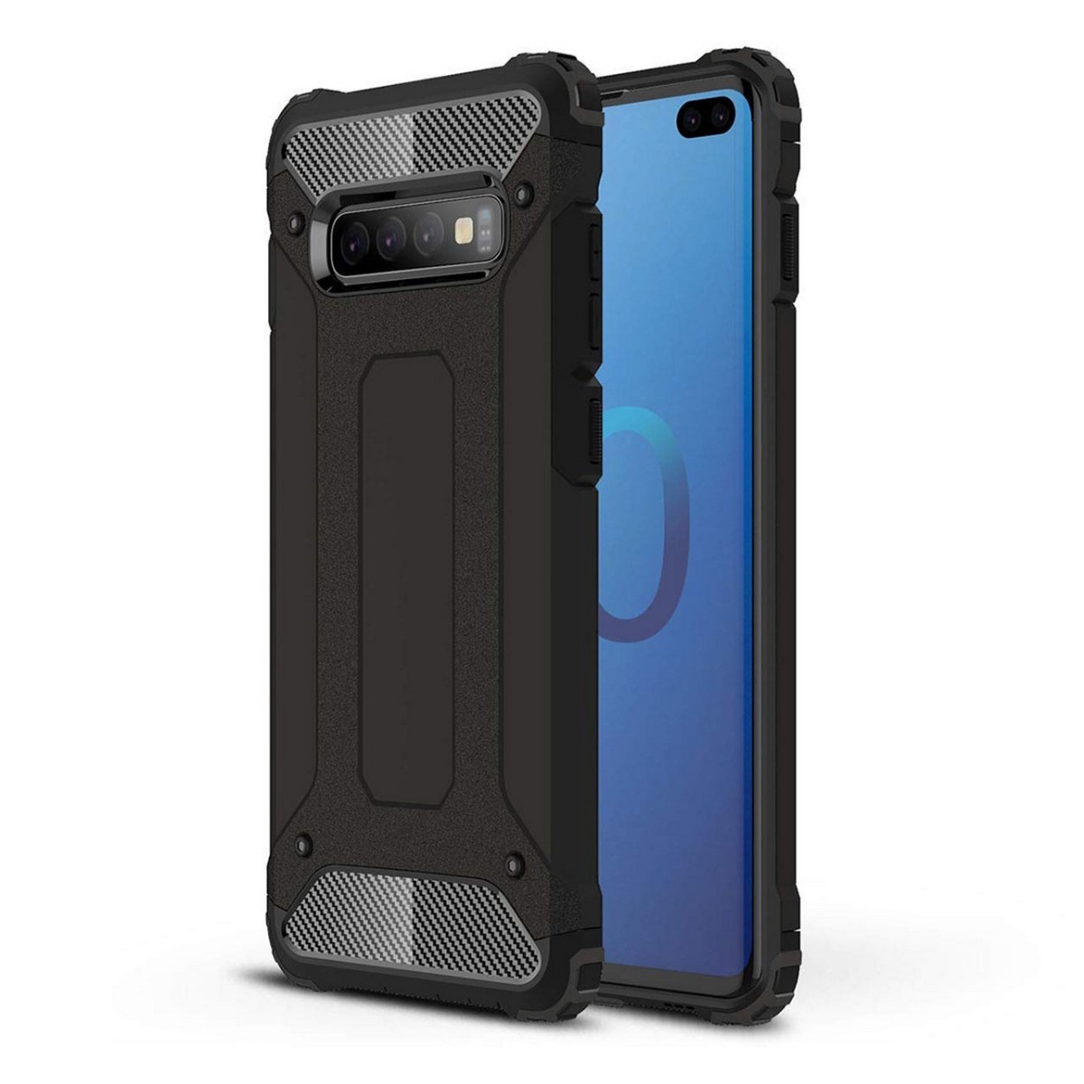 Funda Tipo Hybrid Tough Armor (Pc+Tpu) Negra para Samsung Galaxy S10 Plus