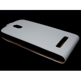 Funda Piel Premium Ultra-Slim HTC Desire 500 Blanca 2
