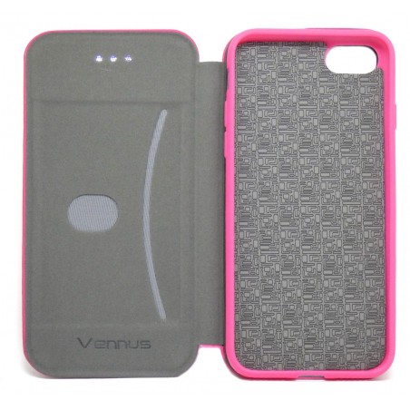 Funda Libro Soporte Magnética marca Vennus Rosa para Iphone 7 / 8