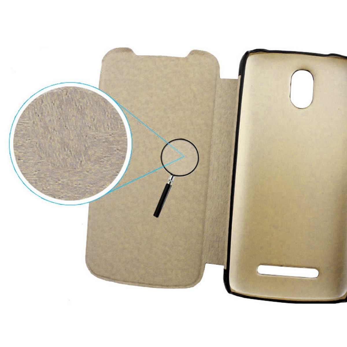 Funda  Piel Flip Cover HTC Desire 500 Color Negra