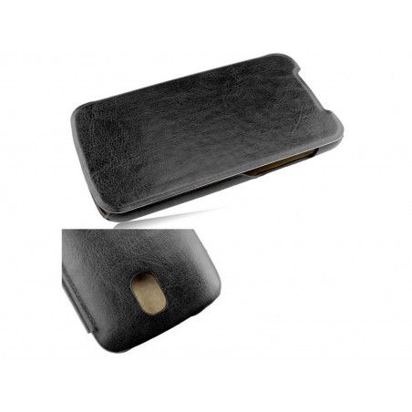 Funda  Piel Flip Cover HTC Desire 500 Color Negra
