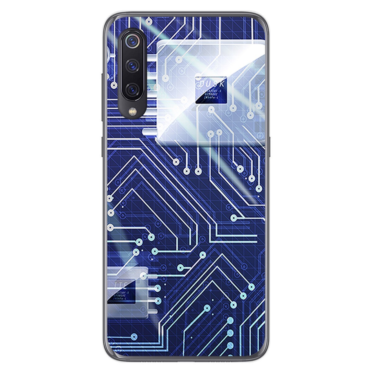 Funda Gel Tpu para Xiaomi Mi 9 diseño Circuito Dibujos