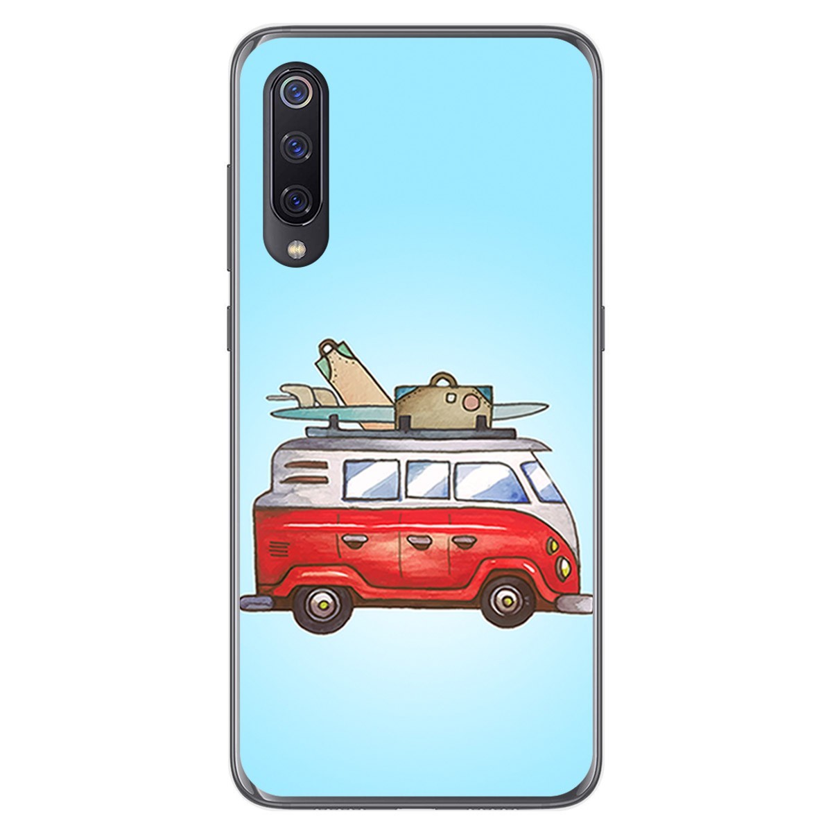 Funda Gel Tpu para Xiaomi Mi 9 diseño Furgoneta Dibujos
