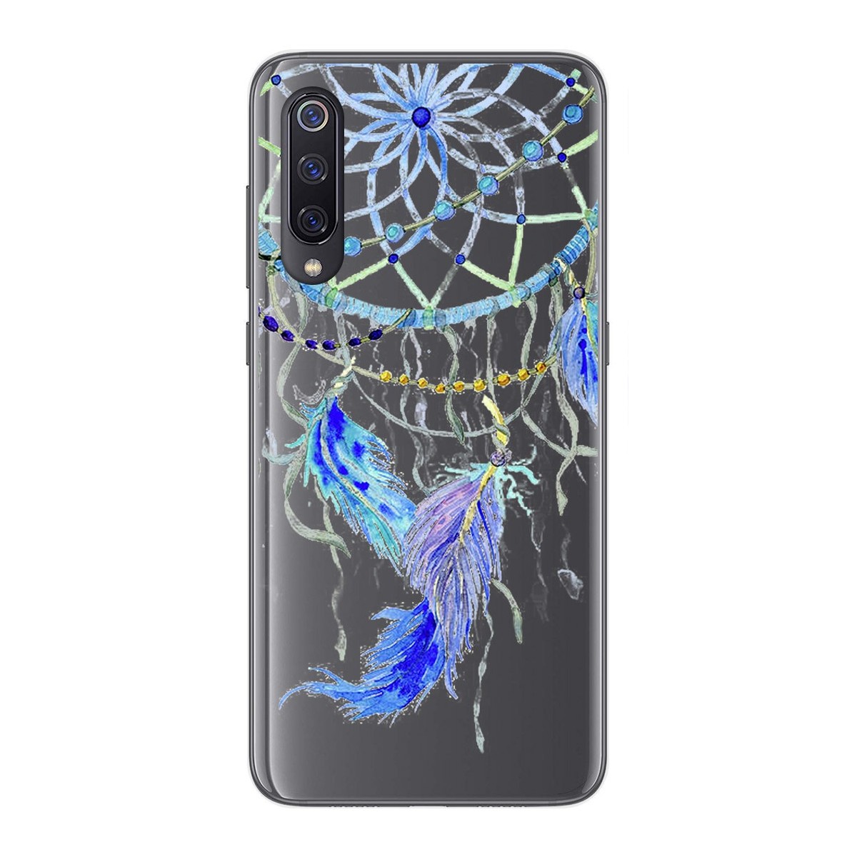 Funda Gel Transparente para Xiaomi Mi 9 diseño Plumas Dibujos