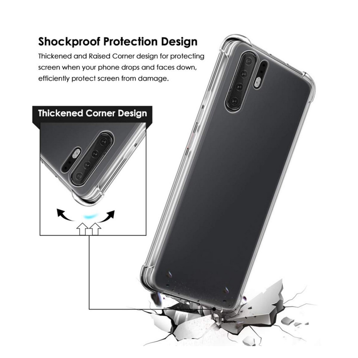 Funda Gel Tpu Anti-Shock Transparente para Huawei P30 Pro
