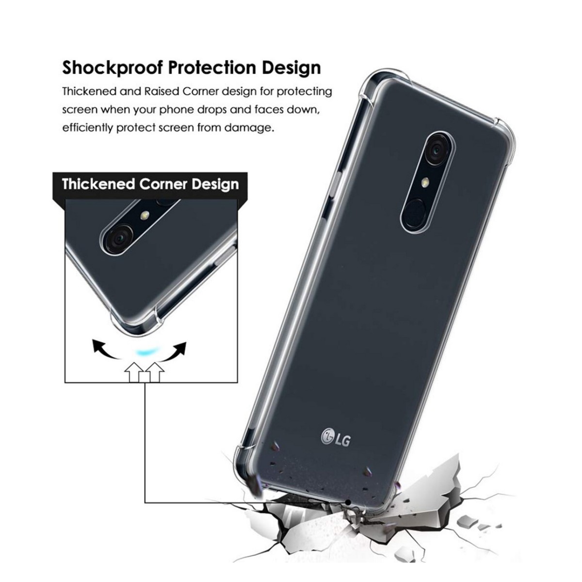 Funda Gel Tpu Anti-Shock Transparente para Lg G7 Fit