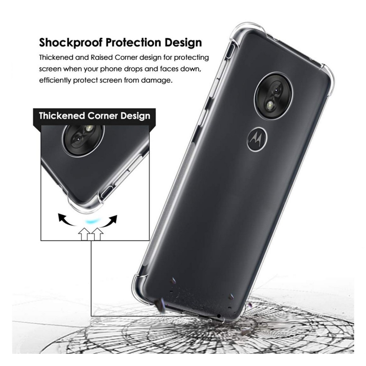 Funda Gel Tpu Anti-Shock Transparente para Motorola Moto G7 Play