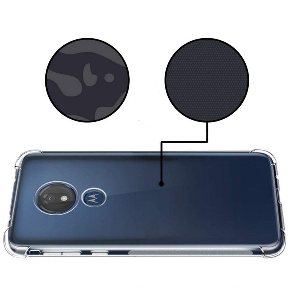 Funda Gel Tpu Anti-Shock Transparente para Motorola Moto G7 Power