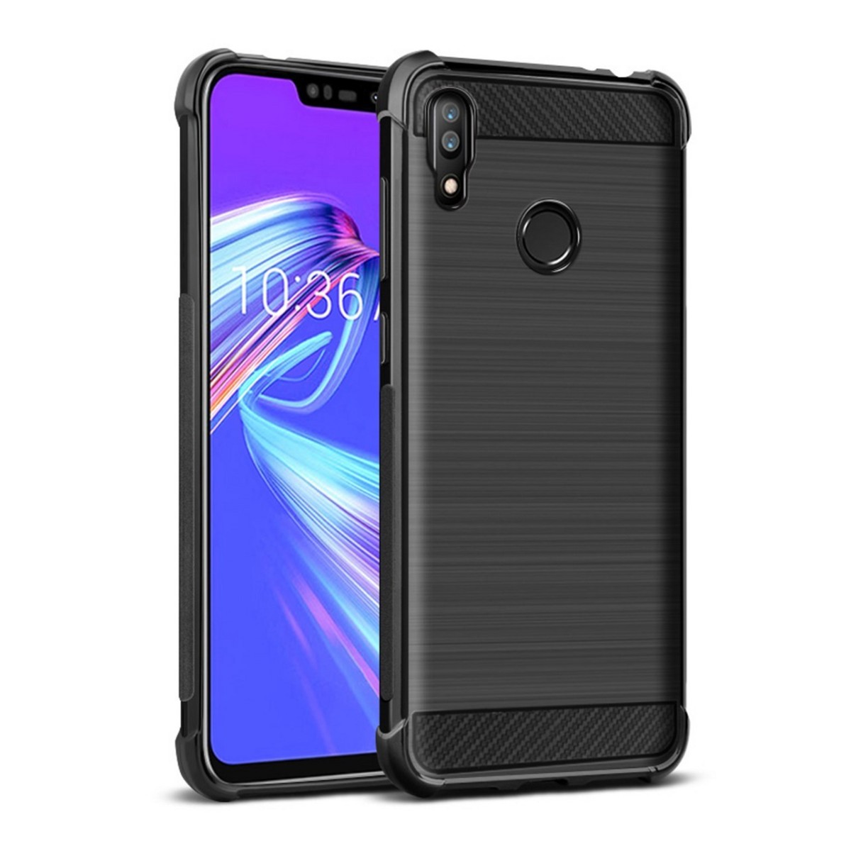 Funda Gel Tpu Anti-Shock Carbon Negra para Asus Zenfone Max (M2)