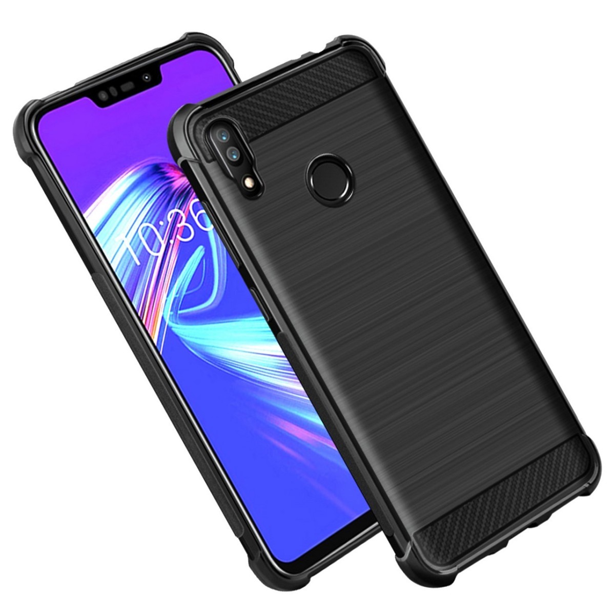 Funda Gel Tpu Anti-Shock Carbon Negra para Asus Zenfone Max (M2)