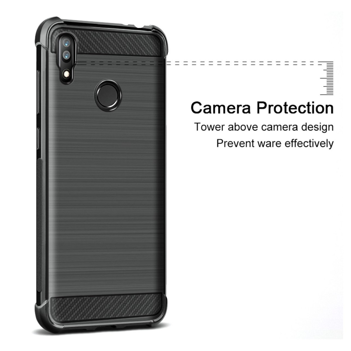 Funda Gel Tpu Anti-Shock Carbon Negra para Asus Zenfone Max (M2)