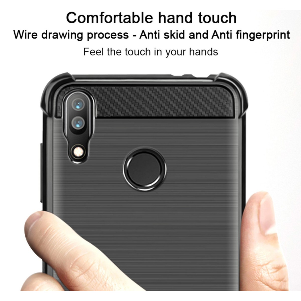 Funda Gel Tpu Anti-Shock Carbon Negra para Asus Zenfone Max (M2)