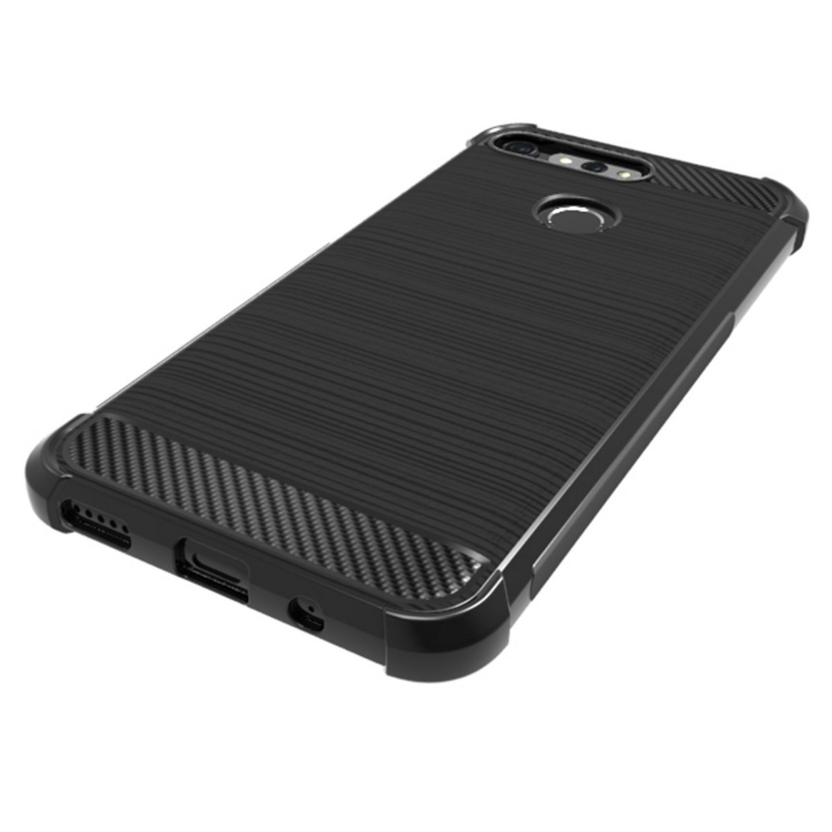 Funda Gel Tpu Anti-Shock Carbon Negra para Huawei Honor View 20