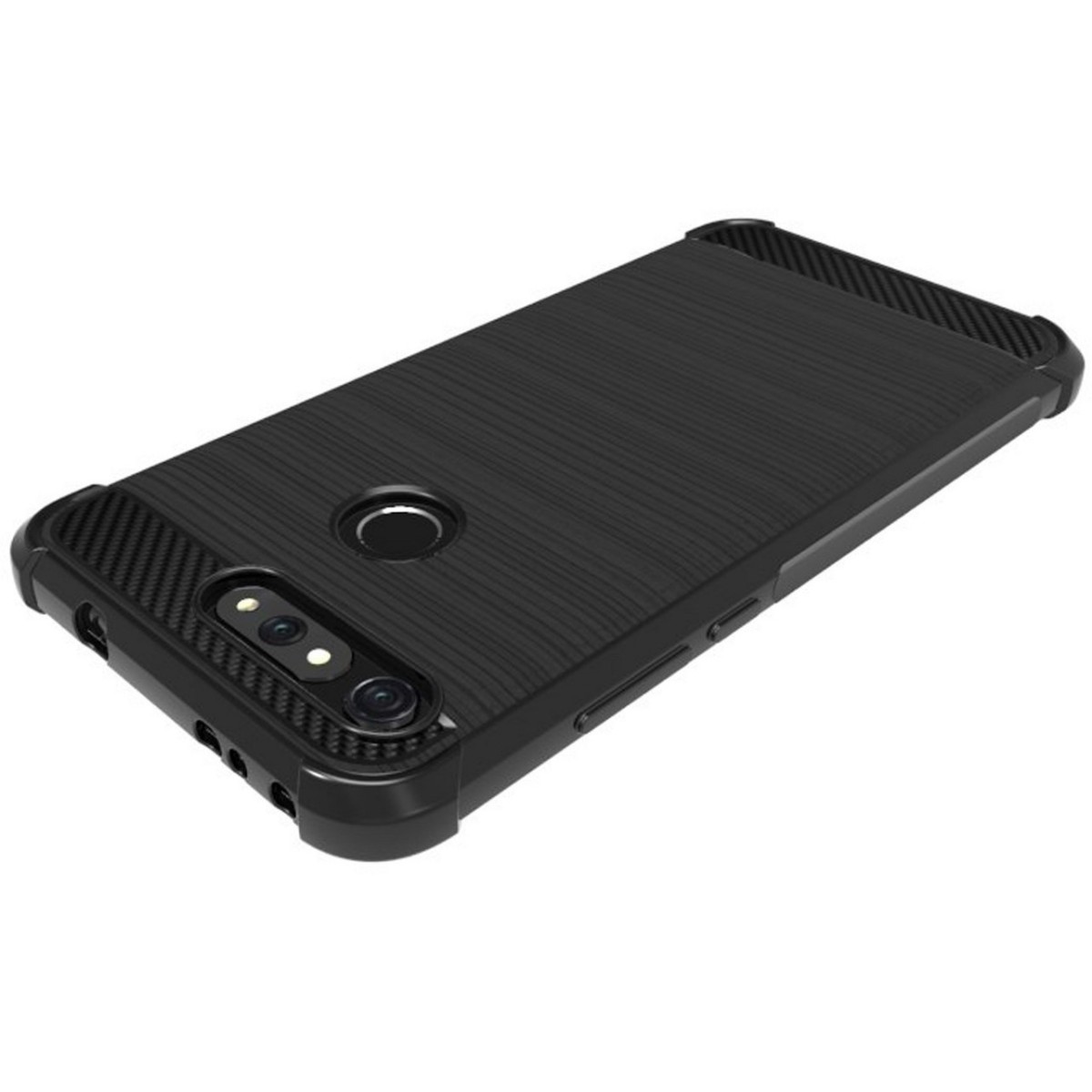 Funda Gel Tpu Anti-Shock Carbon Negra para Huawei Honor View 20