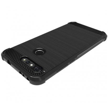 Funda Gel Tpu Anti-Shock Carbon Negra para Huawei Honor View 20