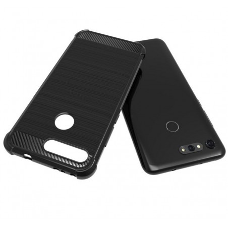 Funda Gel Tpu Anti-Shock Carbon Negra para Huawei Honor View 20
