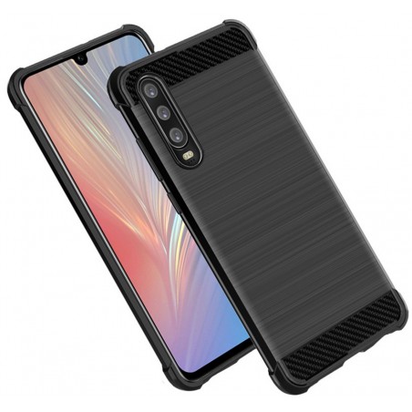 Funda Gel Tpu Anti-Shock Carbon Negra para Huawei P30