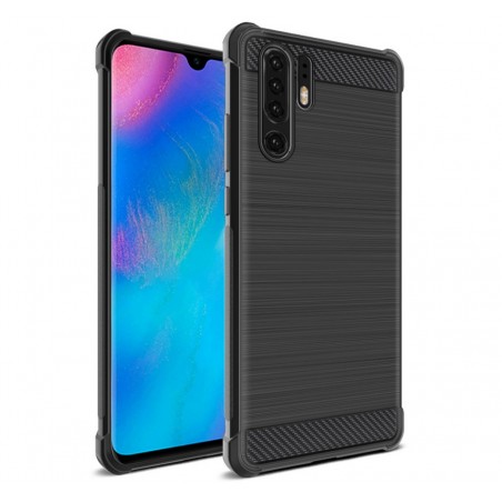 Funda Gel Tpu Anti-Shock Carbon Negra para Huawei P30 Pro