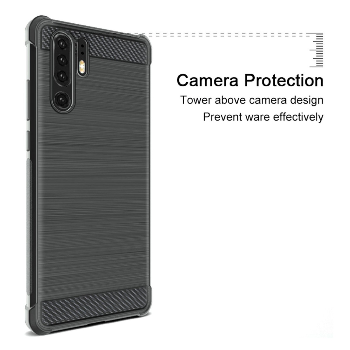 Funda Gel Tpu Anti-Shock Carbon Negra para Huawei P30 Pro