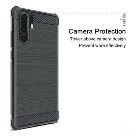 Funda Gel Tpu Anti-Shock Carbon Negra para Huawei P30 Pro