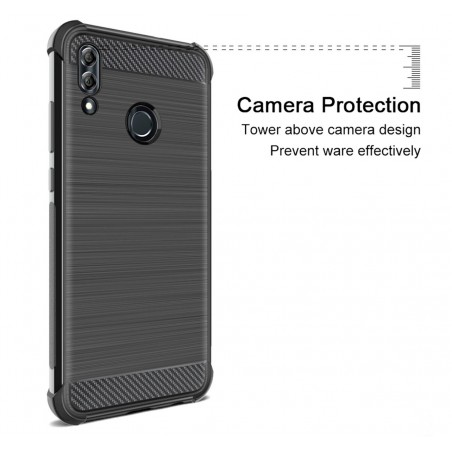 Funda Gel Tpu Anti-Shock Carbon Negra para Huawei Y9 2019