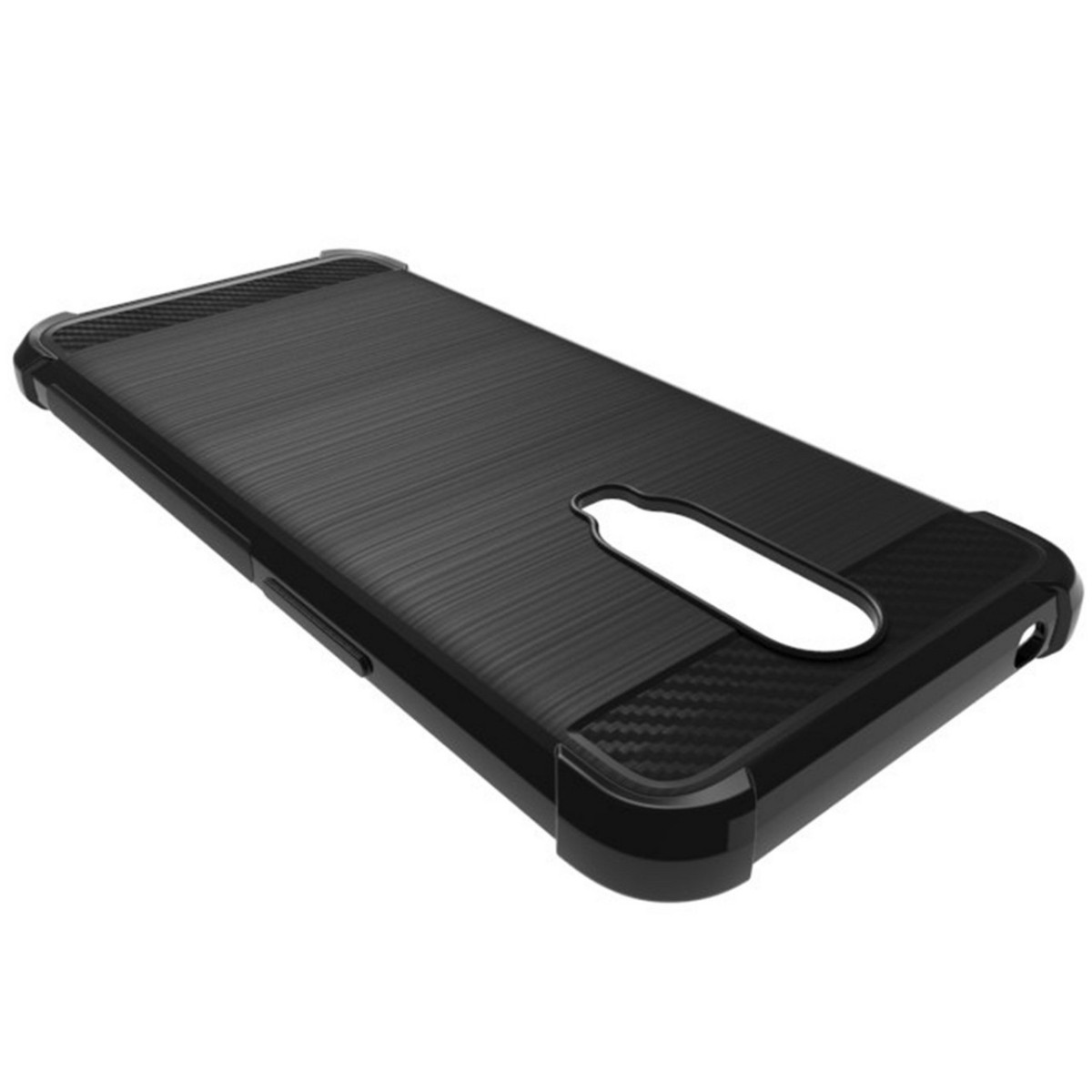Funda Gel Tpu Anti-Shock Carbon Negra para Oppo RX17 Pro