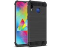 Funda Gel Tpu Anti-Shock Carbon Negra para Samsung Galaxy M20