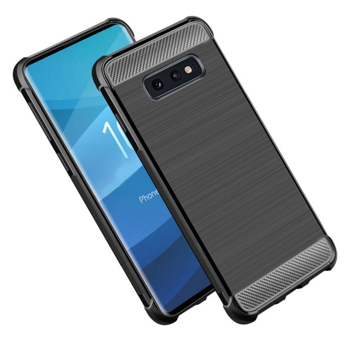 Funda Gel Tpu Anti-Shock Carbon Negra para Samsung Galaxy S10e