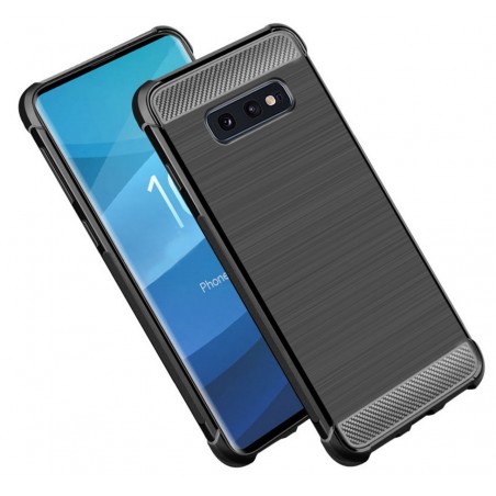 Funda Gel Tpu Anti-Shock Carbon Negra para Samsung Galaxy S10e