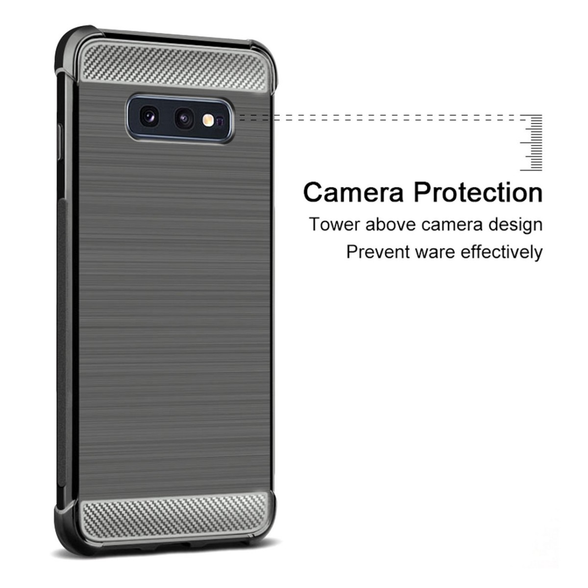 Funda Gel Tpu Anti-Shock Carbon Negra para Samsung Galaxy S10e
