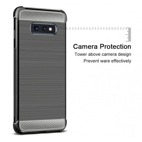 Funda Gel Tpu Anti-Shock Carbon Negra para Samsung Galaxy S10e